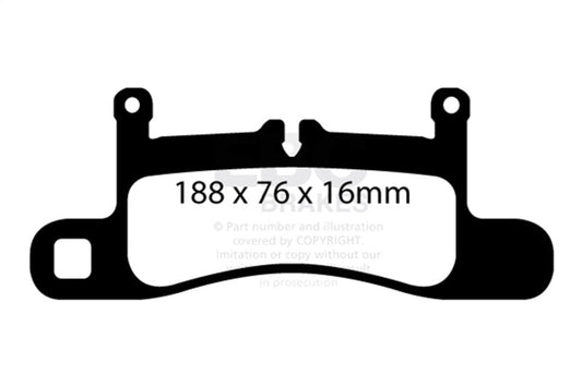 EBC - EBC 11+ Porsche Cayenne 3.0 Supercharged Hybrid Bluestuff Rear Brake Pads - Demon Performance