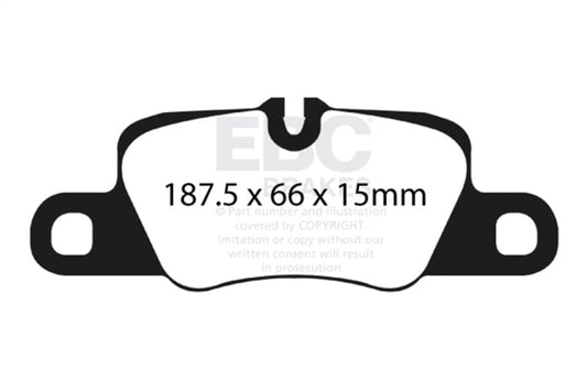 EBC - EBC 12 - 15 Porsche 911 (991) (Cast Iron Rotor only) 3.8 Carrera S Yellowstuff Rear Brake Pads - Demon Performance