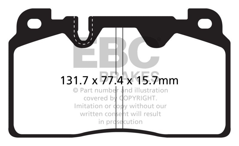 EBC - EBC 12+ Audi Q5 2.0 Turbo (Brembo) Redstuff Front Brake Pads - Demon Performance
