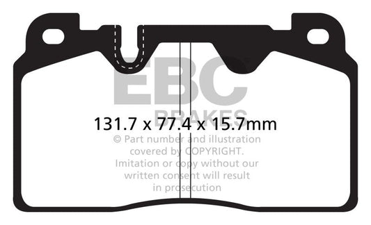 EBC - EBC 12+ Audi Q5 2.0 Turbo (Brembo) Redstuff Front Brake Pads - Demon Performance