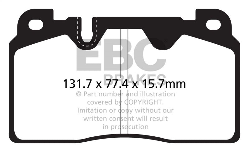 EBC - EBC 12+ Audi Q5 2.0 Turbo (Brembo) Redstuff Front Brake Pads - Demon Performance