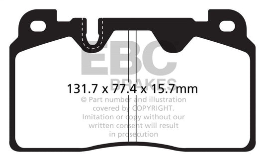 EBC - EBC 12+ Audi Q5 2.0 Turbo (Brembo) Redstuff Front Brake Pads - Demon Performance