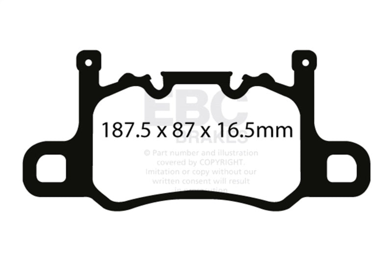 EBC - EBC 13 - 15 Porsche 911 (991) (Cast Iron Rotor only) 3.8 GT3 Yellowstuff Rear Brake Pads - Demon Performance