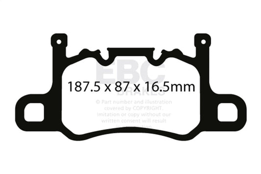 EBC - EBC 13 - 15 Porsche 911 (991) (Cast Iron Rotor only) 3.8 GT3 Yellowstuff Rear Brake Pads - Demon Performance