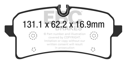 EBC - EBC 14+ Porsche Macan (Cast Iron Rotors only) 3.6 Twin Turbo Yellowstuff Rear Brake Pads - Demon Performance