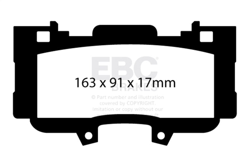 EBC - EBC 15+ Ford Mustang 2.3 Turbo Performance Pkg Redstuff Front Brake Pads - Demon Performance