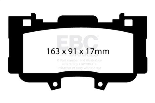 EBC - EBC 15+ Ford Mustang 2.3 Turbo Performance Pkg Redstuff Front Brake Pads - Demon Performance