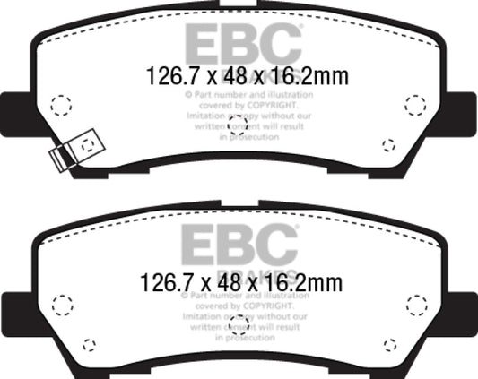 EBC - EBC 15+ Ford Mustang 2.3 Turbo Performance Pkg Yellowstuff Rear Brake Pads - Demon Performance