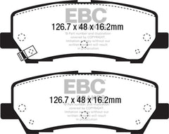EBC - EBC 15+ Ford Mustang 2.3 Turbo Performance Pkg Yellowstuff Rear Brake Pads - Demon Performance