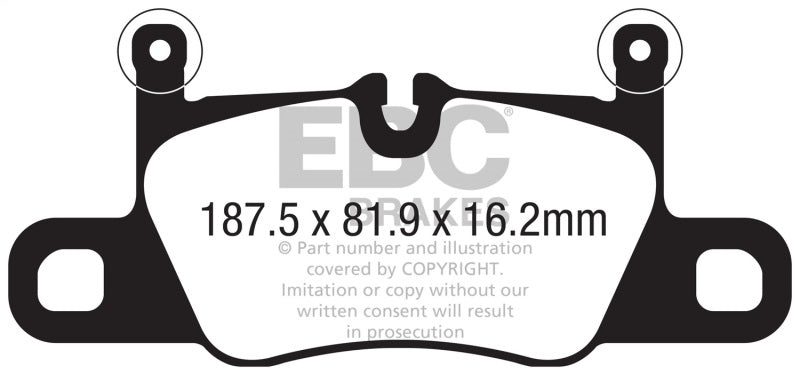 EBC - EBC 2016+ Porsche 911 (991/2 w/Cast Iron Rotors) 3.0TT Carrera Redstuff Rear Brake Pads - Demon Performance