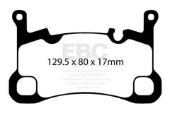 EBC - EBC 2018+ Porsche Cayenne (3rd Gen) 3.0L Turbo Yellowstuff Rear Brake Pads - Demon Performance