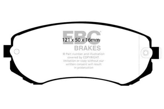 EBC - EBC 89 - 96 Nissan 240SX 2.4 (4 Lug) Ultimax2 Front Brake Pads - Demon Performance