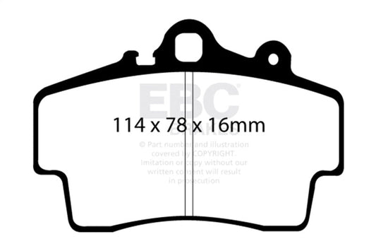 EBC - EBC 97 - 99 Porsche Boxster (Cast Iron Rotors only) 2.5 Redstuff Front Brake Pads - Demon Performance