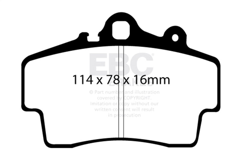 EBC - EBC 97 - 99 Porsche Boxster (Cast Iron Rotors only) 2.5 Yellowstuff Front Brake Pads - Demon Performance