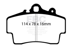 EBC - EBC 97 - 99 Porsche Boxster (Cast Iron Rotors only) 2.5 Yellowstuff Front Brake Pads - Demon Performance