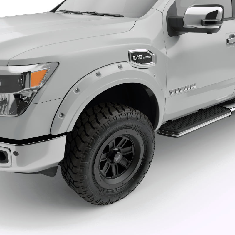 EGR - EGR 16+ Nissan Titan XD Bolt - On Look Color Match Fender Flares - Set - Blizzard - Demon Performance