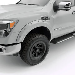 EGR - EGR 16+ Nissan Titan XD Bolt - On Look Color Match Fender Flares - Set - Blizzard - Demon Performance