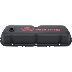 Ford Racing - Ford Mustang Logo Black Crinkle Valve Cover - Demon Performance
