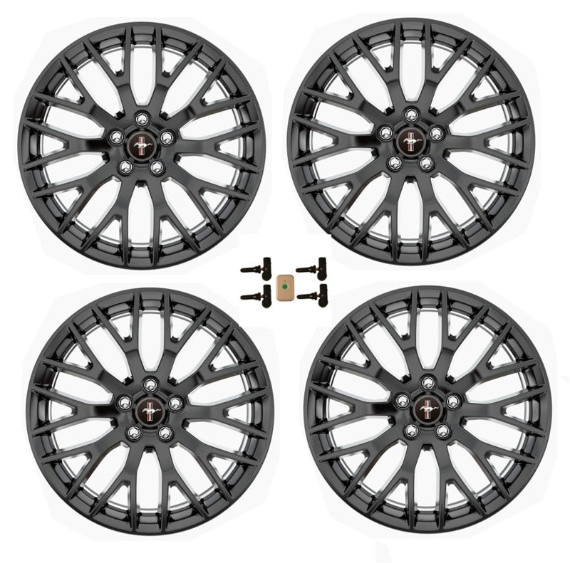 Ford Racing - Ford Racing 15 - 16 Mustang GT 19X9 and 19X9.5 Wheel Set with TPMS Kit - Matte Black - Demon Performance