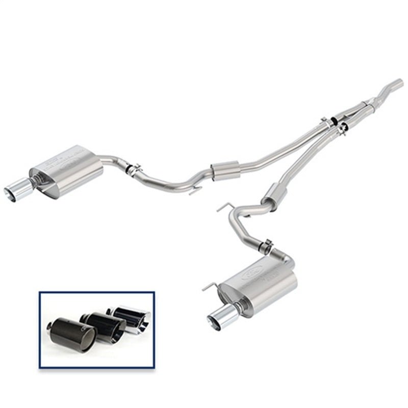Ford Racing - Ford Racing 2018 Mustang 2.3L Ecoboost Cat - Back Sport Exhaust System w/Chrome Tips - Demon Performance