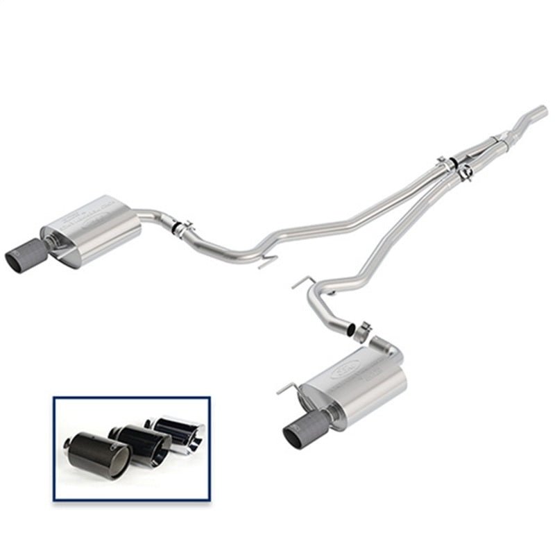 Ford Racing - Ford Racing 2018 Mustang 2.3L Ecoboost Cat - Back Touring Exhaust System w/Carbon Fiber Tips - Demon Performance