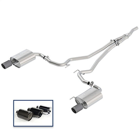 Ford Racing - Ford Racing 2018 Mustang 2.3L Ecoboost Cat - Back Touring Exhaust System w/Carbon Fiber Tips - Demon Performance