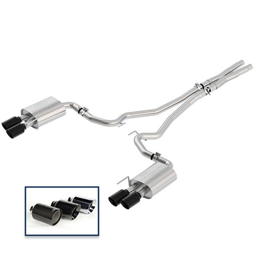 Ford Racing - Ford Racing 2018+ Mustang GT 5.0L Cat - Back Extreme Exhaust System w/ Quad Black Chrome Tips - Demon Performance