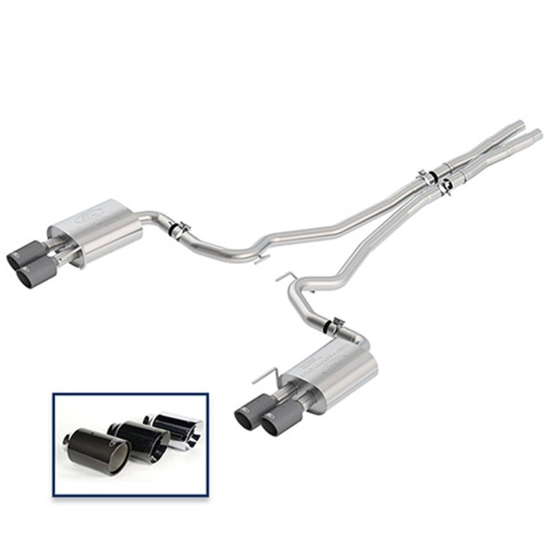 Ford Racing - Ford Racing 2018+ Mustang GT 5.0L Cat - Back Sport Exhaust System w/ Quad Carbon Fiber Tips - Demon Performance