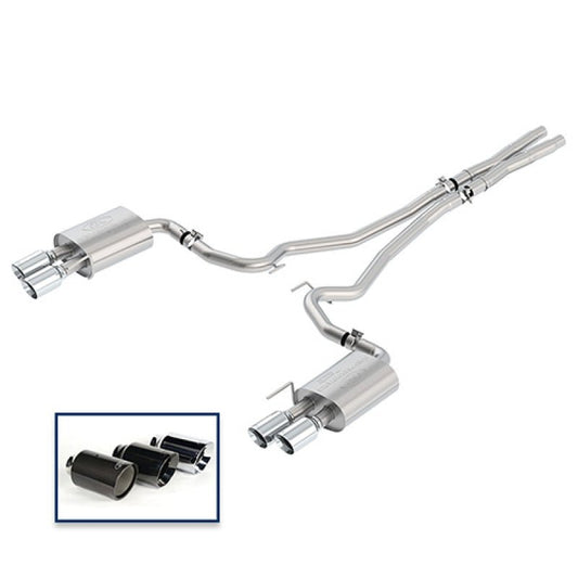 Ford Racing - Ford Racing 2018 Mustang Gt 5.0L Cat - Back Touring Exhaust System w/Chrome Tips - Demon Performance