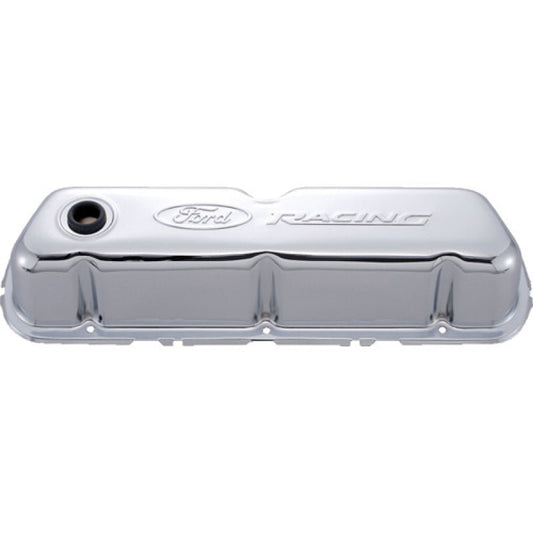 Ford Racing - Ford Racing Embosses Logo Stamped Steel Valve Cover Chrome - Demon Performance