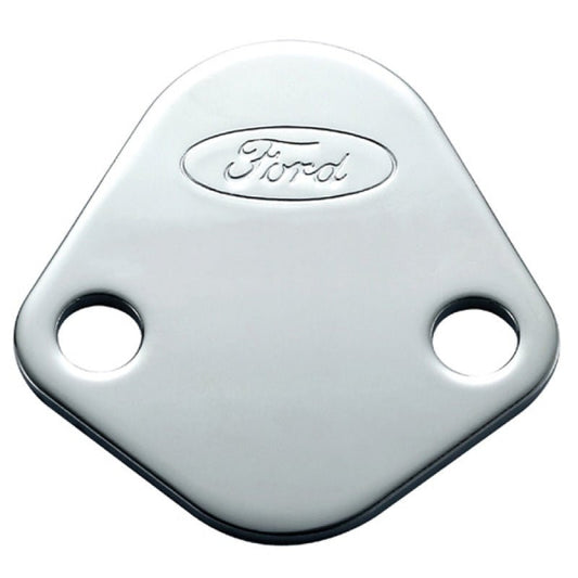 Ford Racing - Ford Racing Ford Logo Fuel Pump Blockoff Plate - Chrome - Demon Performance