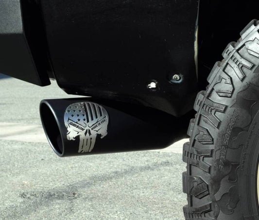 Gibson - Gibson 08 - 10 Nissan Titan SE 5.6L 4in Patriot Skull Series Cat - Back Single Exhaust - Stainless - Demon Performance