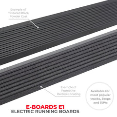 Go Rhino - Go Rhino 11 - 18 Ram 1500 CC / 09 - 10 Ram 1500 CC 4dr E - BOARD E1 Running Board Kit - Bedliner Coat - Demon Performance