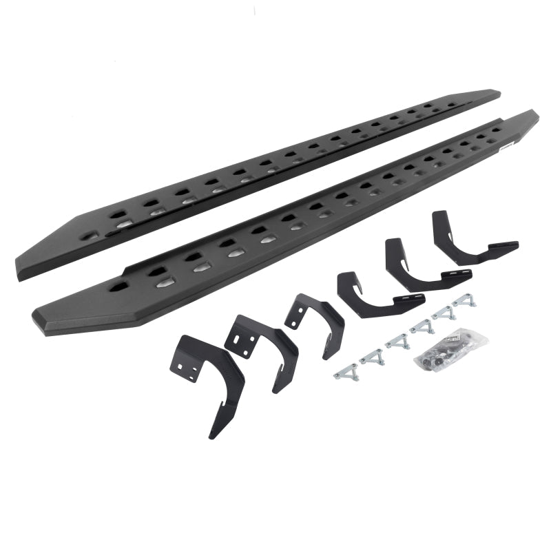 Go Rhino - Go Rhino 19 - 22 Ram 1500 CC 4DR (Not Classic) RB20 Slim Running Boards Kit (w/Brackets) - Tex. Blk - Demon Performance