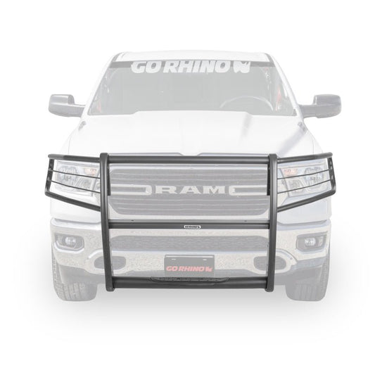 Go Rhino - Go Rhino 19 - 24 Ram 1500 3100 Series StepGuard Center Grille + Brush Guards - Tex. Black - Demon Performance