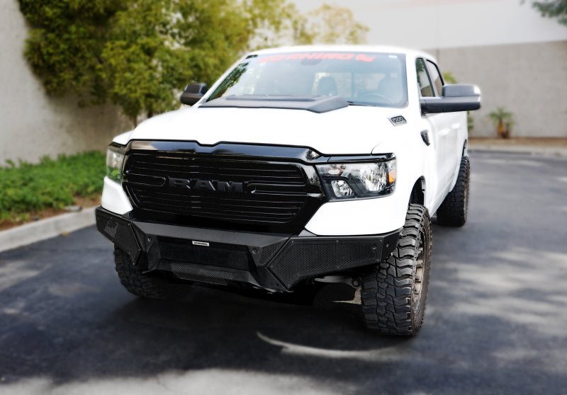 Go Rhino - Go Rhino 19 - 24 Ram 1500 (Excl. Rebel/Warlock/TRX) Element Front Bumper w/Pwr Bar - Tex. Blk - Demon Performance