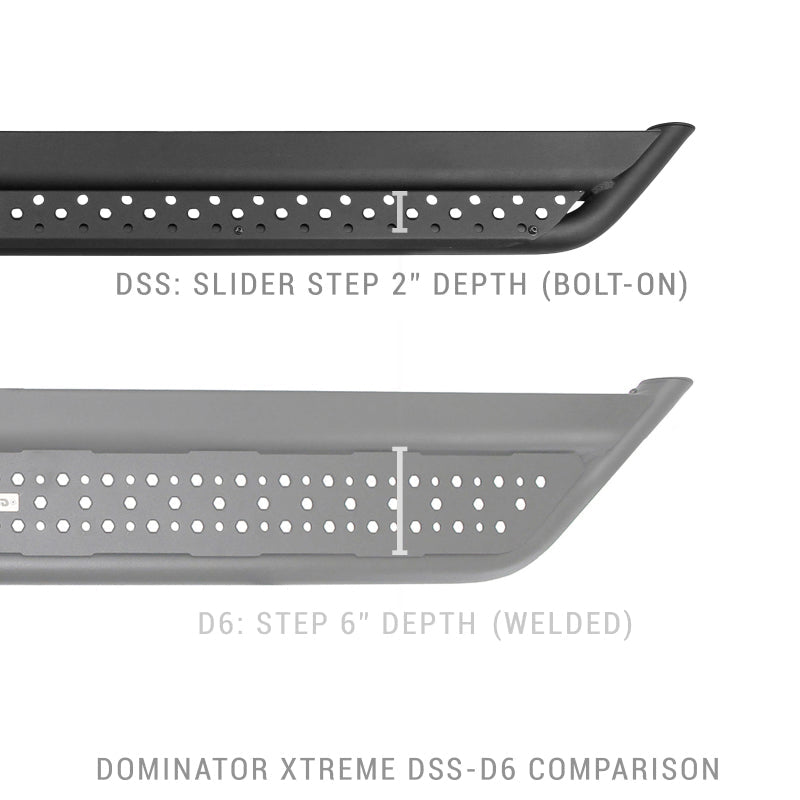 Go Rhino - Go Rhino Dominator Extreme DSS Sliders - Tex Blk - 80in - Demon Performance