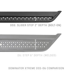 Go Rhino - Go Rhino Dominator Extreme DSS Sliders - Tex Blk - 80in - Demon Performance