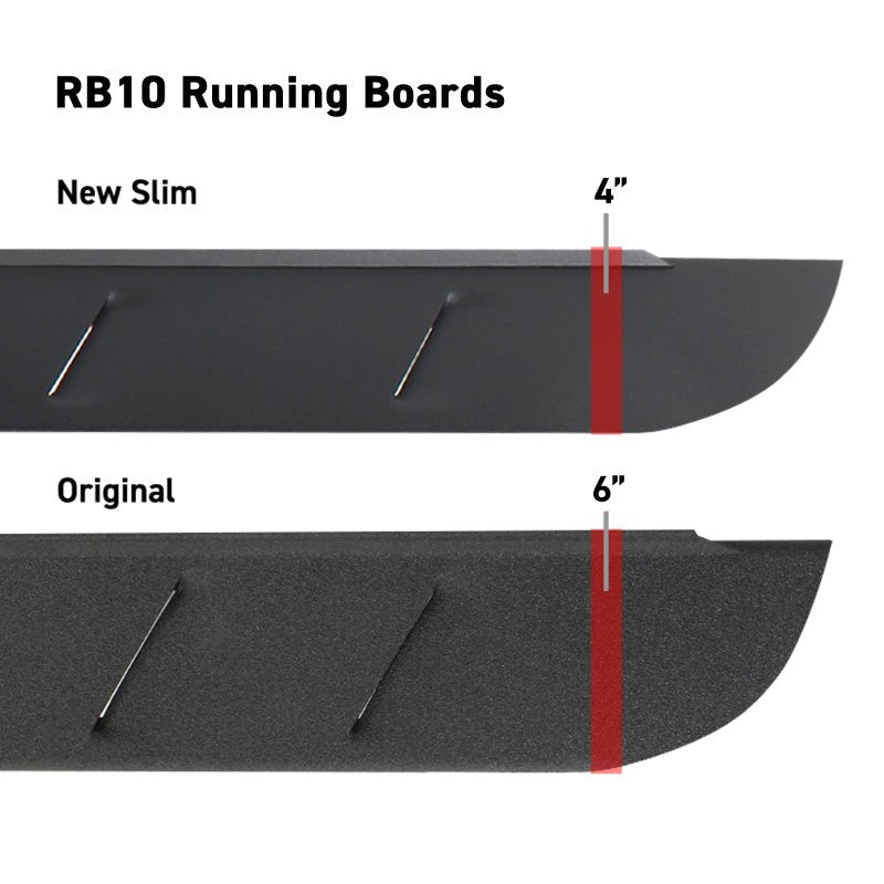 Go Rhino - Go Rhino RB10 Slim Running Boards - Universal 80in. - Bedliner Coating - Demon Performance