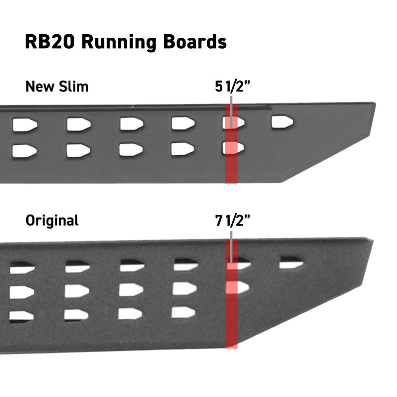 Go Rhino - Go Rhino RB20 Slim Running Boards - Universal 80in. - Bedliner Coating - Demon Performance