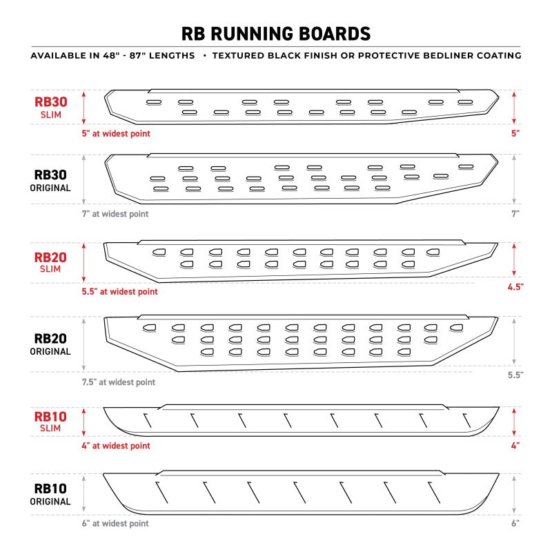Go Rhino - Go Rhino RB30 Running Boards 80in. - Tex. Blk (Boards ONLY/Req. Mounting Brackets) - Demon Performance