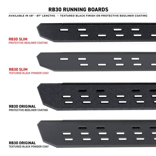 Go Rhino - Go Rhino RB30 Slim Line Running Boards 80in. - Tex. Blk (Boards ONLY/Req. Mounting Brackets) - Demon Performance