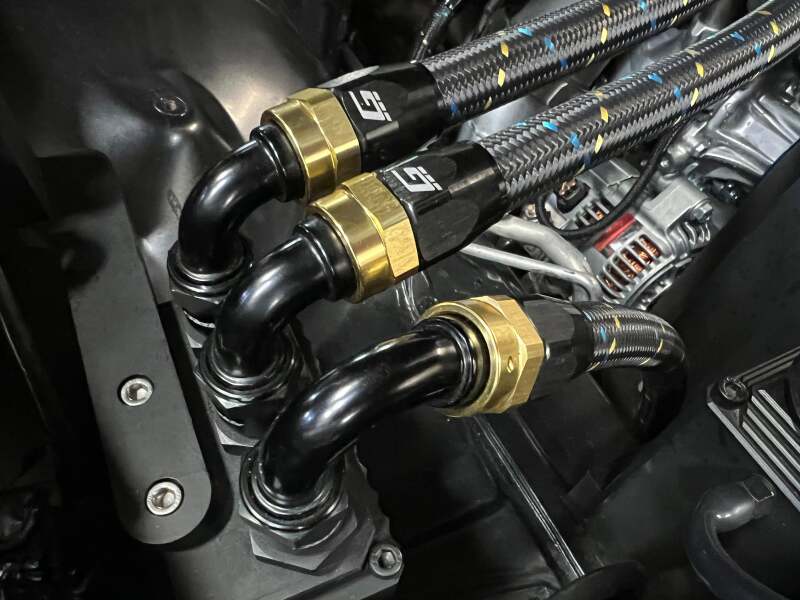 GReddy - GReddy AN10 90 Degree Swivel Hose End - Black/Gold Anodized - Demon Performance