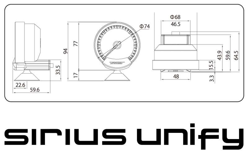 GReddy - GReddy Sirius Unify Oil Pressure Gauge Set (Sirius Meter w/Oil Press Sensor Set & Vision Disp) - Demon Performance