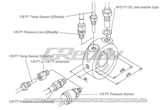 GReddy - GReddy Universal Oil Filter Block Adapter - Demon Performance