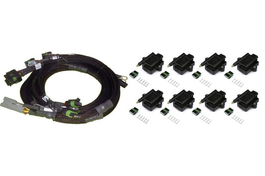 Haltech - Haltech Big/Small Block Ford V8 8 Channel Individual High Output IGN - 1A Inductive Coil & Harness Kit - Demon Performance