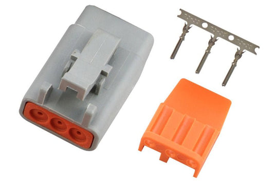 Haltech - Haltech Male Deutsch DTM - 3 Connector 7.5 Amp Plug & Pins - Demon Performance