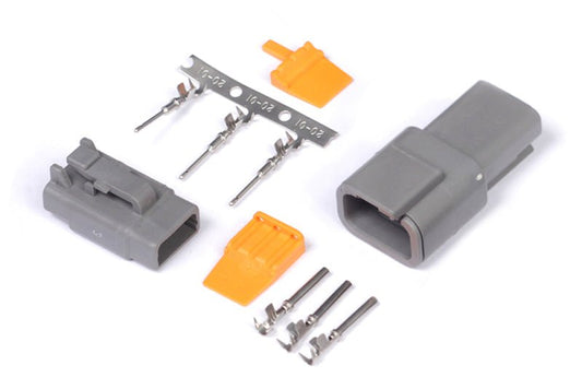 Haltech - Haltech Matching Set of Deutsch DTM - 3 Connectors 7.5 Amp Plug & Pins - Demon Performance