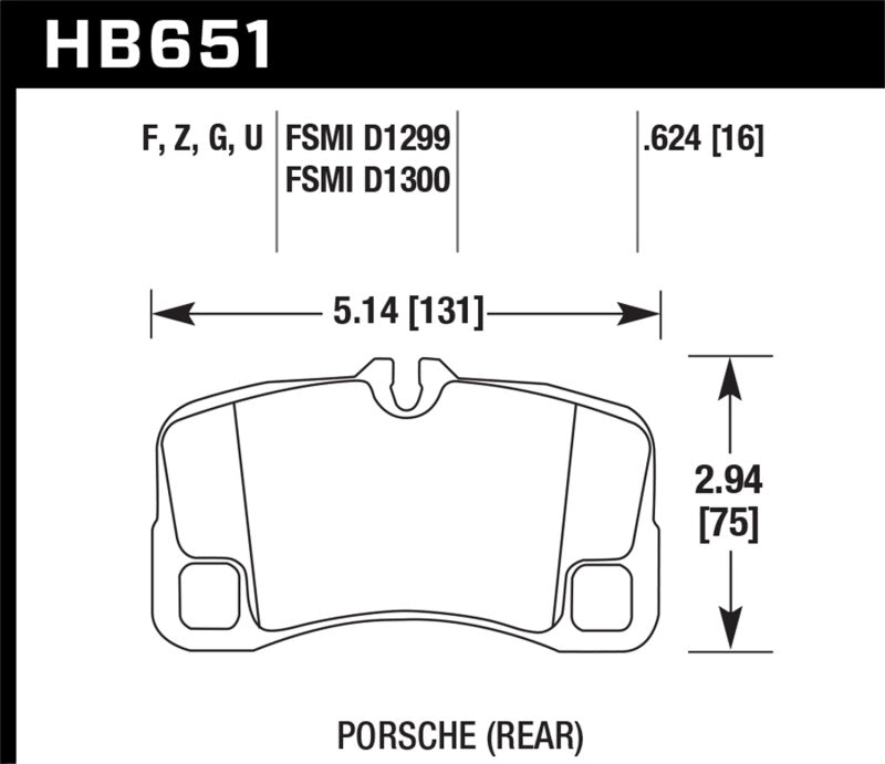 Hawk Performance - Hawk 07 - 08 Porsche 911 Turbo/911 GT3/911 GT3 CUP Rear DTC - 70 Race Brake Pads - Demon Performance