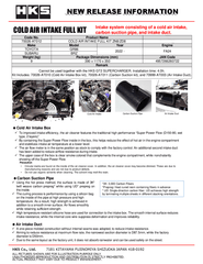 HKS - HKS Subaru ZN8/ZD8 Cold Air Intake Full Kit - Demon Performance